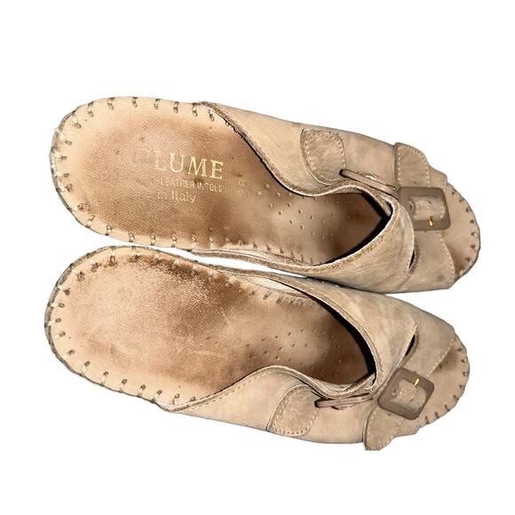 LA PLUME LADIES SANDALS 38 BEIGE TAN 2 STRAP‎ LEATHER SLIP ONS - Picture 7 of 11